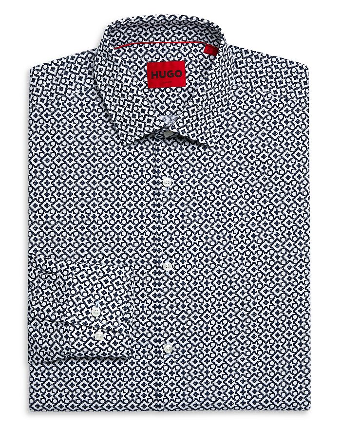 HUGO Kenno Cotton Geo Slim Fit Dress Shirt | Bloomingdale's