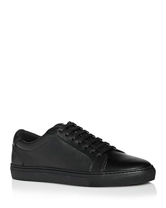 black leather dress sneakers Men's up style Leather upper and lining/rubber sole Imported Black Dress Sneakers for Men