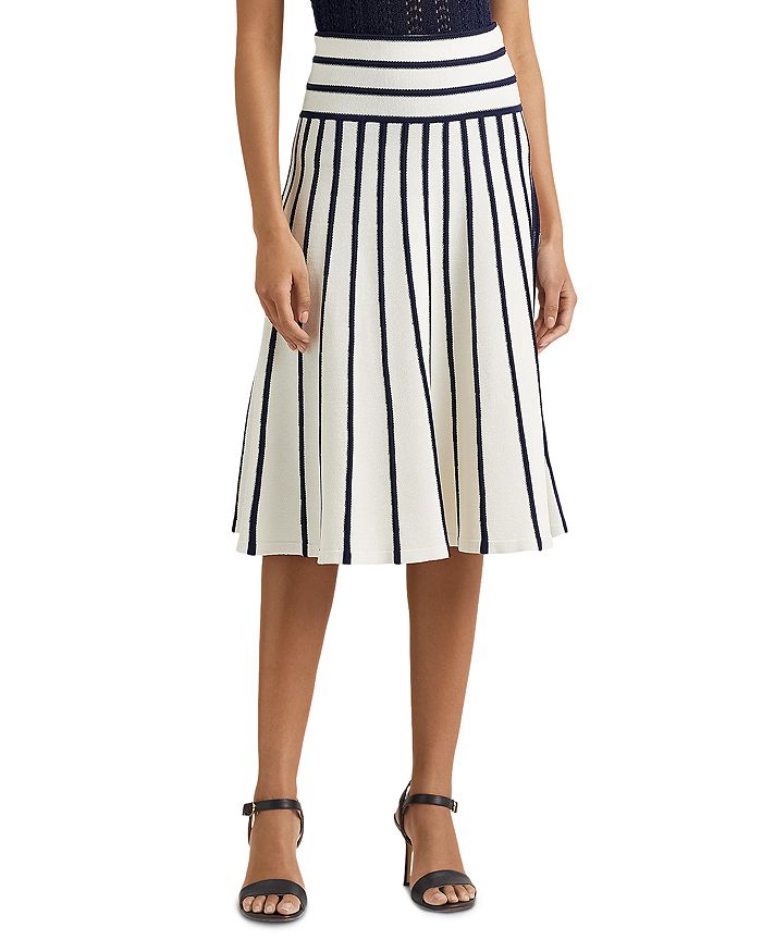 Ralph Lauren Nautical Stripe A Line Midi Skirt | Bloomingdale's