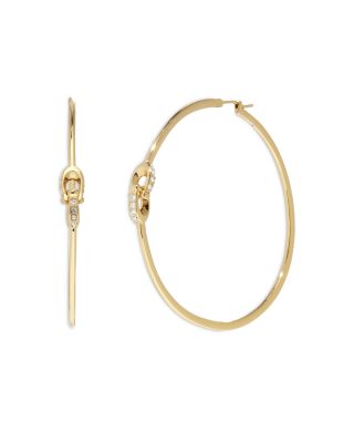 Interlocking Pav&eacute; Logo Hoop Earrings