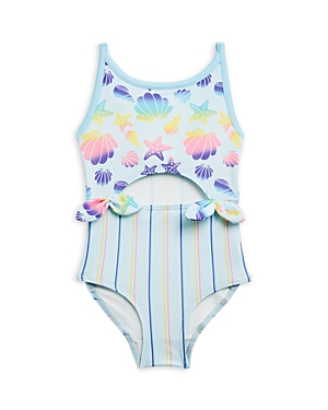 Sovereign Code Girls' Offshore Swimsuit - Baby In Gradient Shells/pale Blue