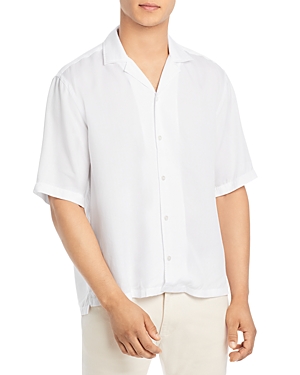 Hugo Boss Regular-fit Short-sleeved Shirt With Camp Collar In White
