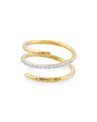 Gurhan 22K Gold Geo Diamond Coil Ring