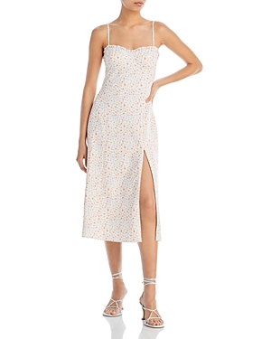 French Connection Sleeveless Ruffle Trim Midi Dress In Camille