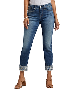 Jag Jeans Carter Mid Rise Slim Girlfriend Jeans in Mosaic Blue