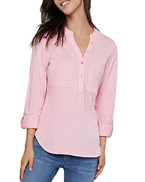 Billy T Sun Henley Shirt In Blush Pink