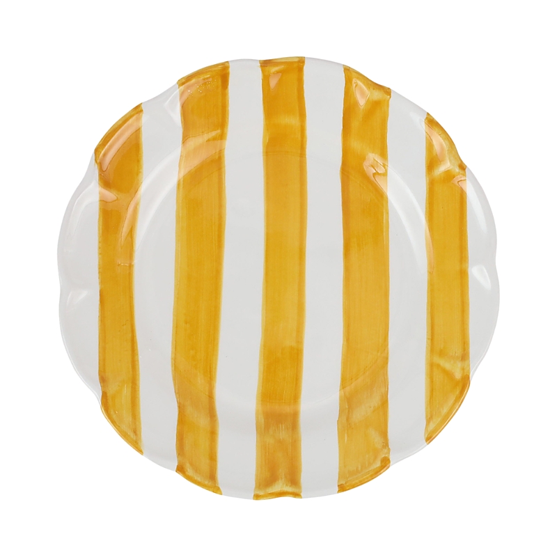 Vietri Amalfitana Stripe Salad Plate In Yellow