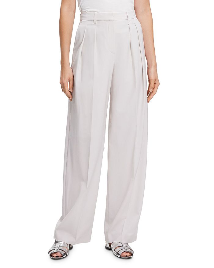 Theory Double Pleated Wide Leg Pants | Bloomingdale's