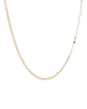 Shop Allsaints Cultured Freshwater Pearl Mixed Necklace, 17 In White/gold