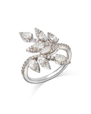 Bloomingdale's Fine Collection - Diamond Leaf Bypass Ring in 14K White Gold 1.50 tcw
