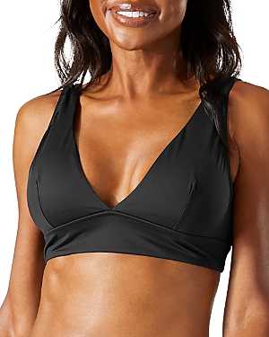 Tommy Bahama Palm V-neck Swim Top In Black