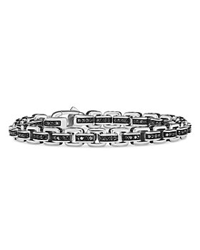 David Yurman - Men's Sterling Silver Chain Black Diamond Bracelet