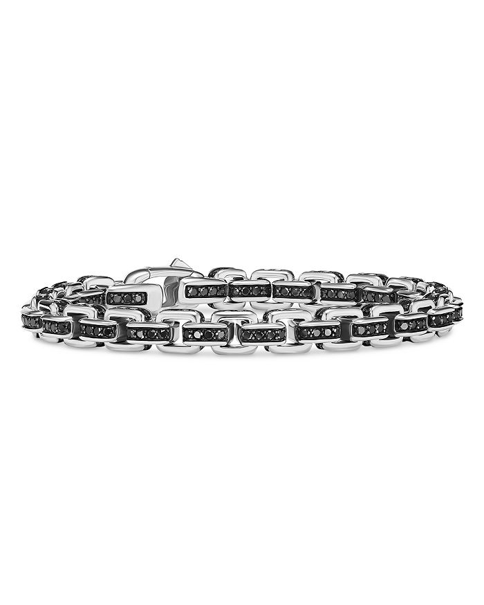 David Yurman - Sterling Silver Chain Black Diamond Bracelet