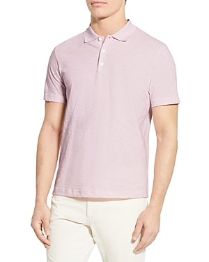 Theory Bron Cotton Regular Fit Polo Shirt In Pink