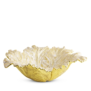 Shop Michael Aram Tulip Large Centerpiece Bowl In Gold/white