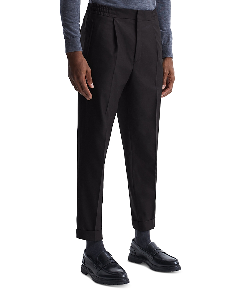 Reiss Brighton Pleated Relaxed Pants In Black