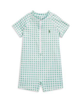 Ralph Lauren Polo Boys' Gingham Rash Guard Shortall Baby