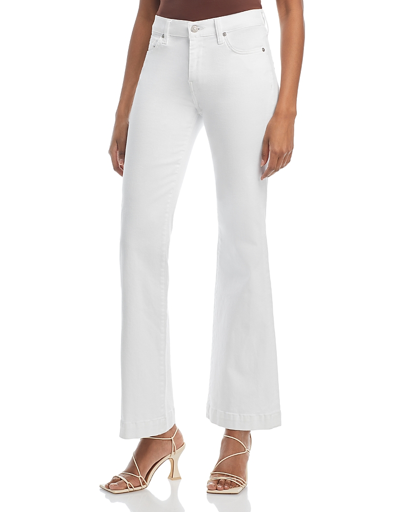 7 For All Mankind Slim Illusion Dojo High Rise Wide Leg Jeans In Luxe White In Luxe White