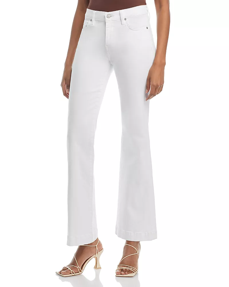 7 For All Mankind Slim Illusion Dojo High Rise Wide Leg Jeans in Luxe White