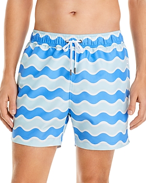 ONIA CHARLES 5 WAVE PRINT SWIM SHORTS