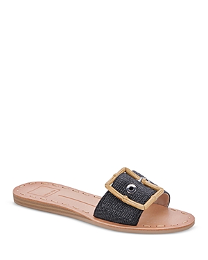Dolce Vita Dasa Slide Sandal In Black Raffia