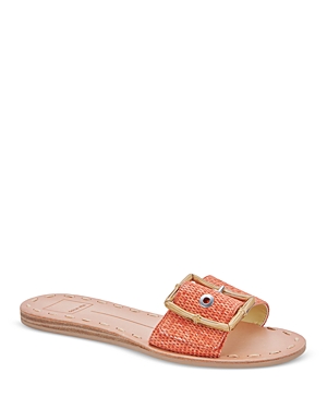 Dolce Vita Dasa Slide Sandal In Orange Raffia