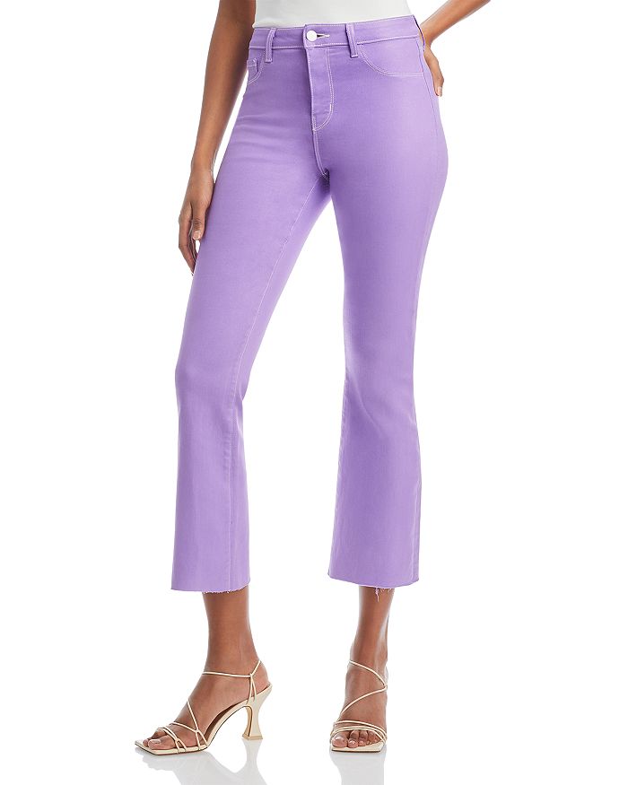 L'AGENCE Kendra High Rise Crop Flare Jeans in Orchid | Bloomingdale's