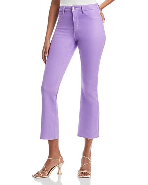 Shop L Agence L'agence Kendra High Rise Crop Flare Jeans In Orchid