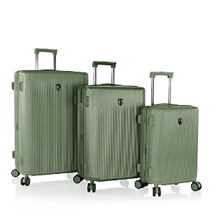Heys Earth Tones 3 Pc Set Expandable Spinner Suitcases In Moss