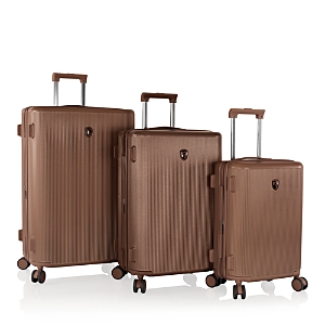 Heys Earth Tones 3 Pc Set Expandable Spinner Suitcases In Umber