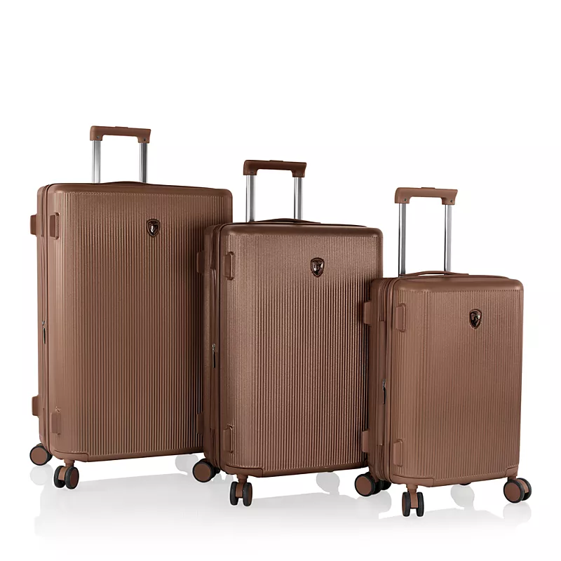 Heys Earth Tones 3 Pc Set Expandable Spinner Suitcases