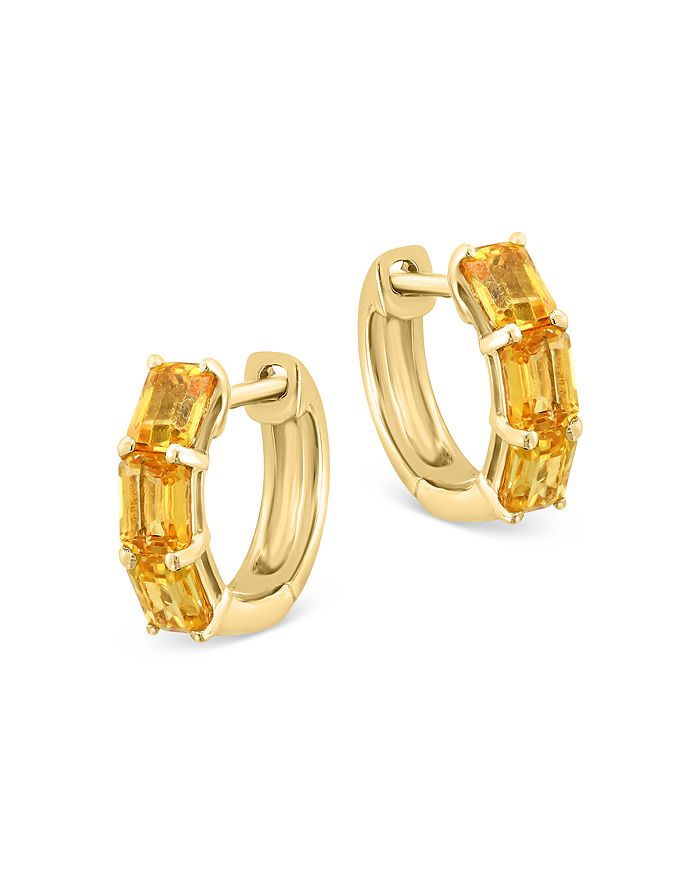 Bloomingdale's - Yellow Sapphire Huggie Hoop Earrings in 14K Yellow Gold-100% Exclusive