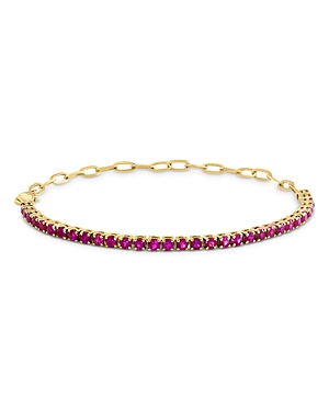 Bloomingdale's Ruby Bracelet In 14k Yellow Gold - 100% Exclusive In Pink/gold