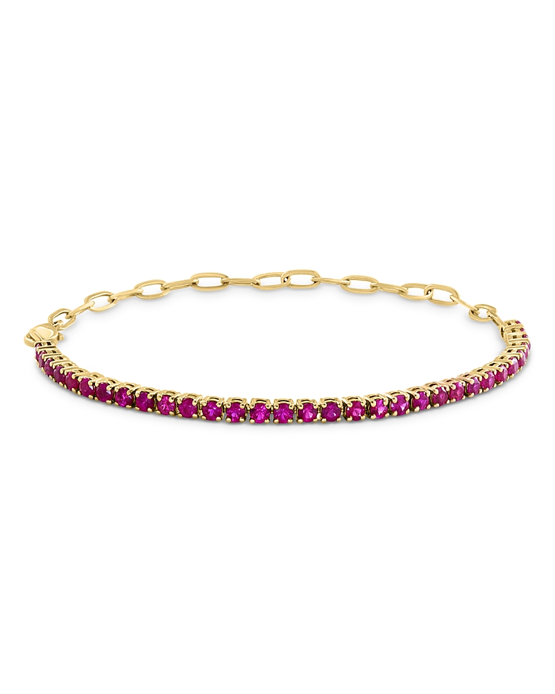 Bloomingdale's Ruby Bracelet In 14k Yellow Gold - Exclusive In Pink/gold