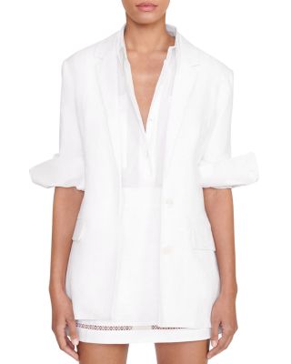 Staud Maxwell Linen Blazer In White