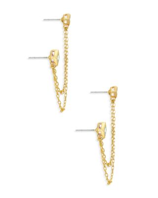 Draped Chain Double Piercing Earrings 