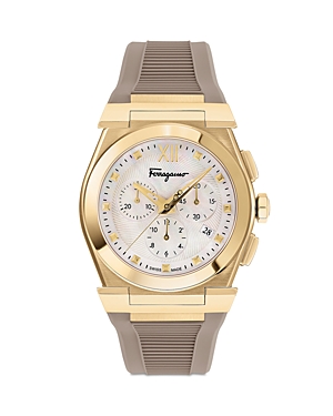 FERRAGAMO VEGA GOLD ION PLATED STAINLESS STEEL STRAP CHRONOGRAPH WATCH, 40MM