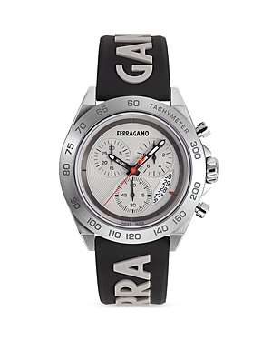 Shop Ferragamo Urban Stainless Steel Chronograph Watch, 43mm In White/black