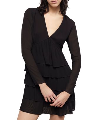The Kooples Glam Pleated Belted Maxi Dress