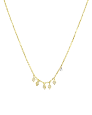Meira T Two Tone Gold Diamond Drops Necklace, 18 In Gold/white