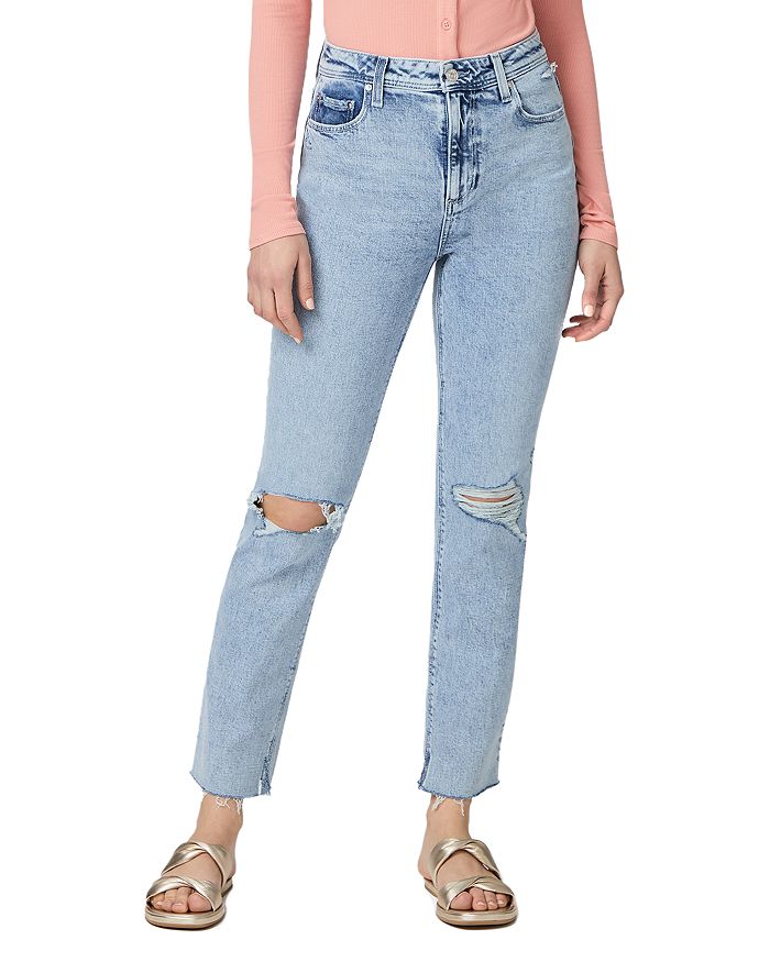 PAIGE Stella High Rise Slim Jeans in Louella Destructed | Bloomingdale's