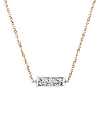 Bloomingdale's Fine Collection - Diamond Bar Necklace in 14K Yellow & White Gold, 0.25 ct. t.w. - Exclusive