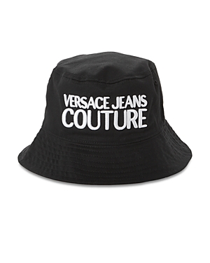 versace jeans couture institutional logo embroidered bucket hat