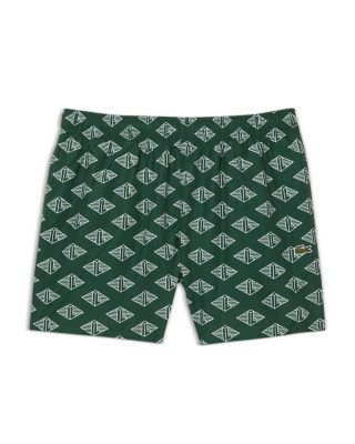Two Tone Monogram Print Swim Trunks