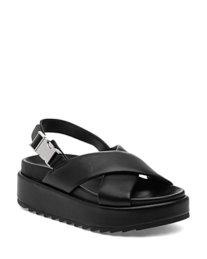 J/Slides Women's Sevi Slip On Slingback Platform Sandals