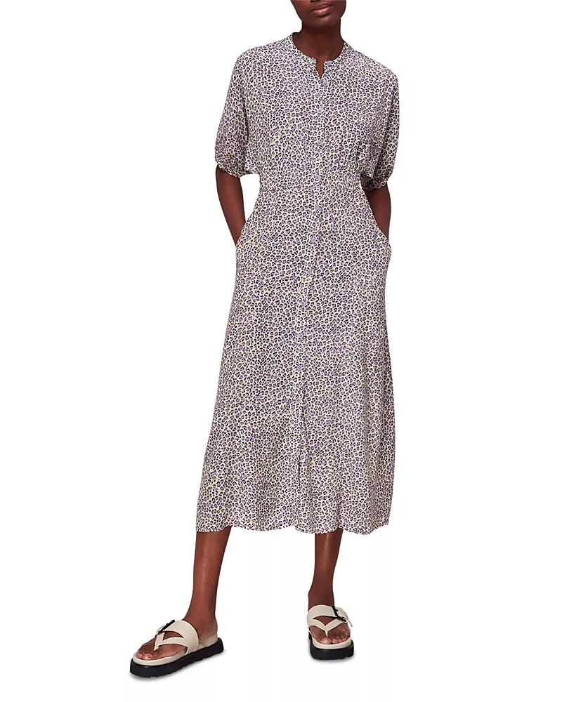 Whistles Dashed Leopard Midi Dress