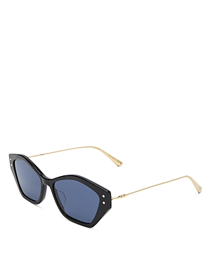 Shop Dior S1u Geometric Sunglasses, 56mm In Black/blue Solid