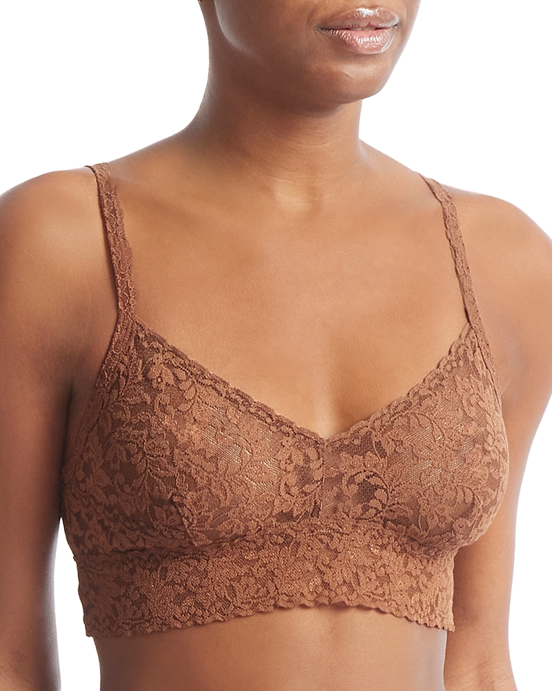 Hanky Panky V-neck Retro Lace Bralette In Macchiato