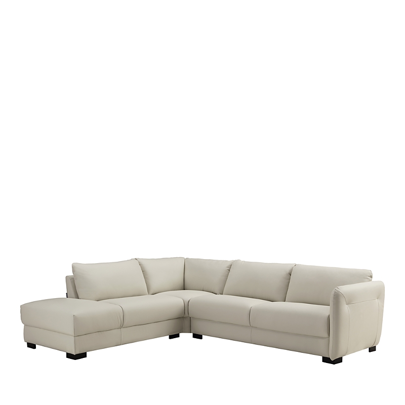 Chateau D'ax Chateaux D'ax Pavia Leather Sectional Sofa In Leather White Mf
