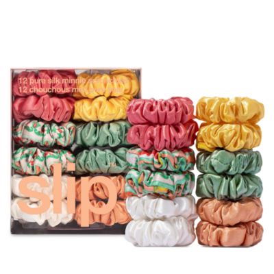slip - Italian Summer Pure Silk Minnie Scrunchies, Set of 12